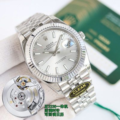 Clean Factory Rolex Datejust 3235 Silver Face Watch 41mm 